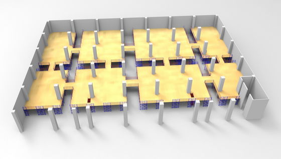 কেনা গ্রাউন্ড Mezzanine মেঝে স্প্রে পেইন্টিং ওপেন স্পেস সঙ্গে ধাতু Shelving অনলাইনে উৎপাদন